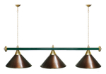 Лампа STARTBILLIARDS 3 пл. (плафоны зеленые,штанга золотая,фурнитура золото)