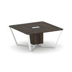 Steel Meet Стол переговорный квадратный KMK-PR.B.SP-08 Дуб Мали/Графит Глянец/Металл Белый 1600*1600