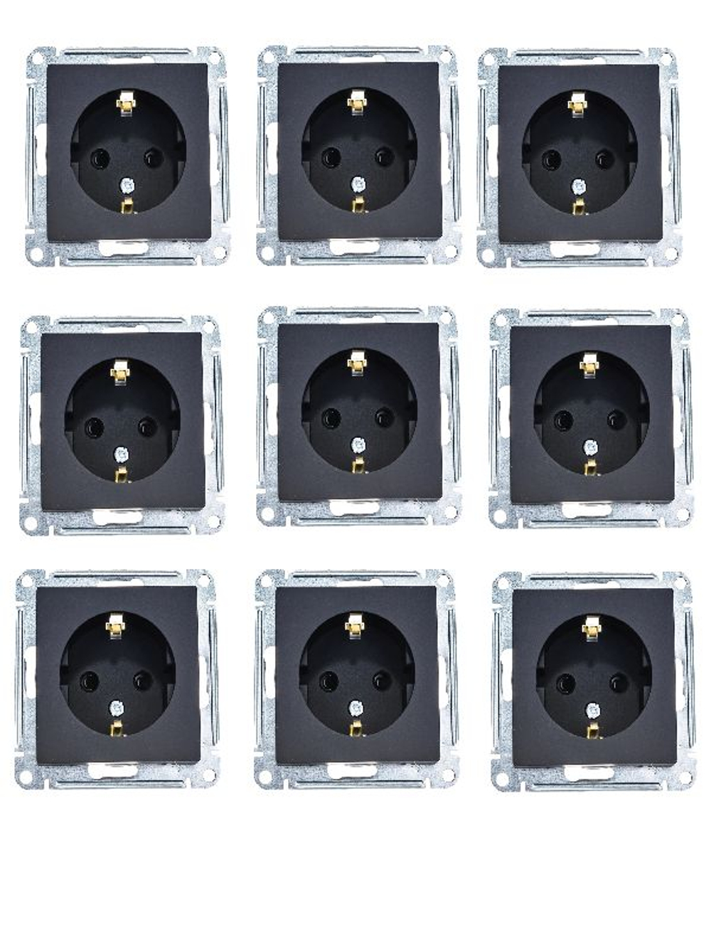 Розетка 1-м СП AtlasDesign 16А IP20 с заземл. механизм карбон SE ATN001043 9шт