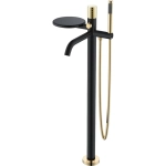 Напольный смеситель для ванны с душем Boheme Stick 129-BG black diamond gold