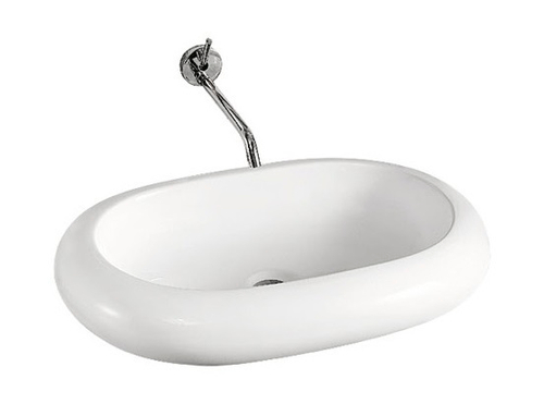 Раковина накладная ROVENO PC-033 (64*42*12) белая PC-033