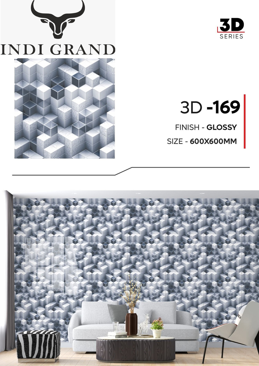 Керамогранит 3D 60х60 glossy - 169
