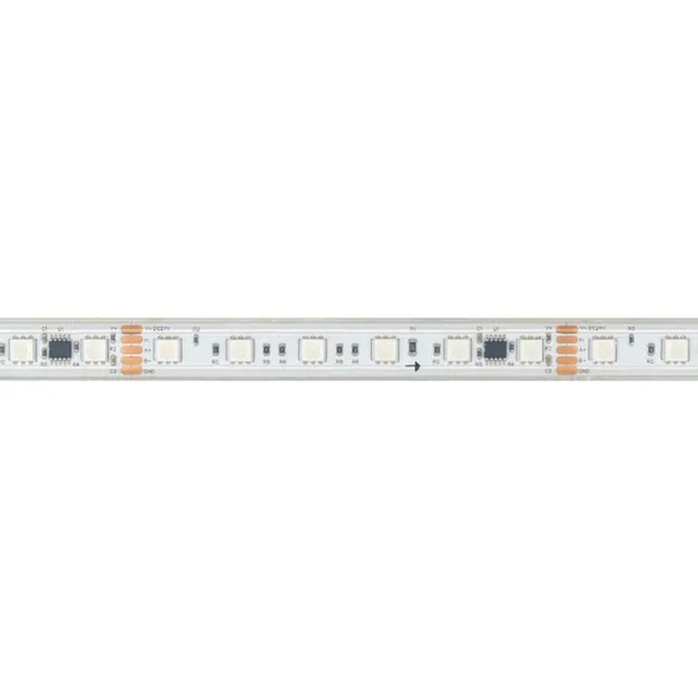 Светодиодная лента герметичная DMX-PS-B60-15mm 24V RGB-PX6 (15W/m, IP67, 5060, 5m) (Arlight, -) 037090