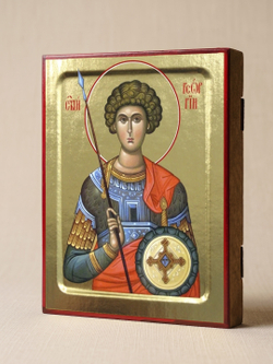 Икона Георгия Победоносца, великомученика (поясной) на дереве: 125 х 160 (Синопсисъ)