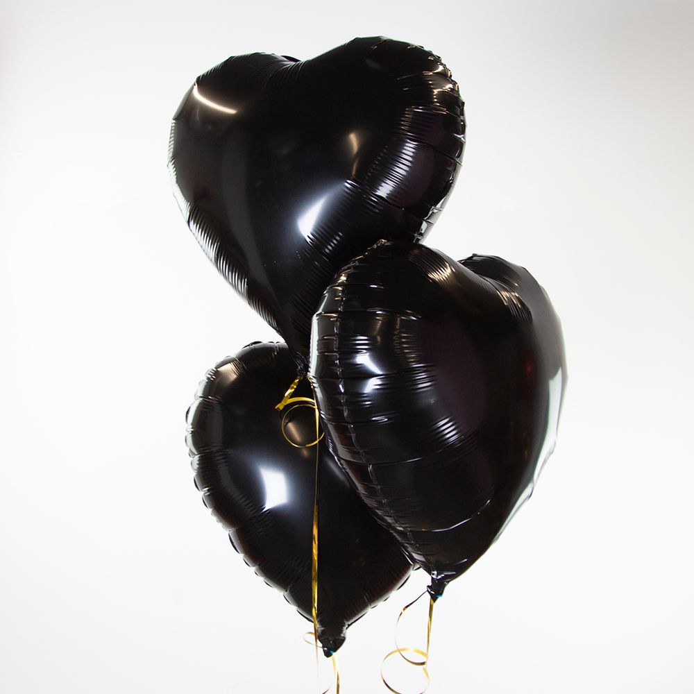 Шар (18"/ 46 см) Сердце, Черный 1 шт.