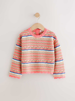 Джемпер вязаный для девочки Next AC6-542, Персиковый, Бежевый