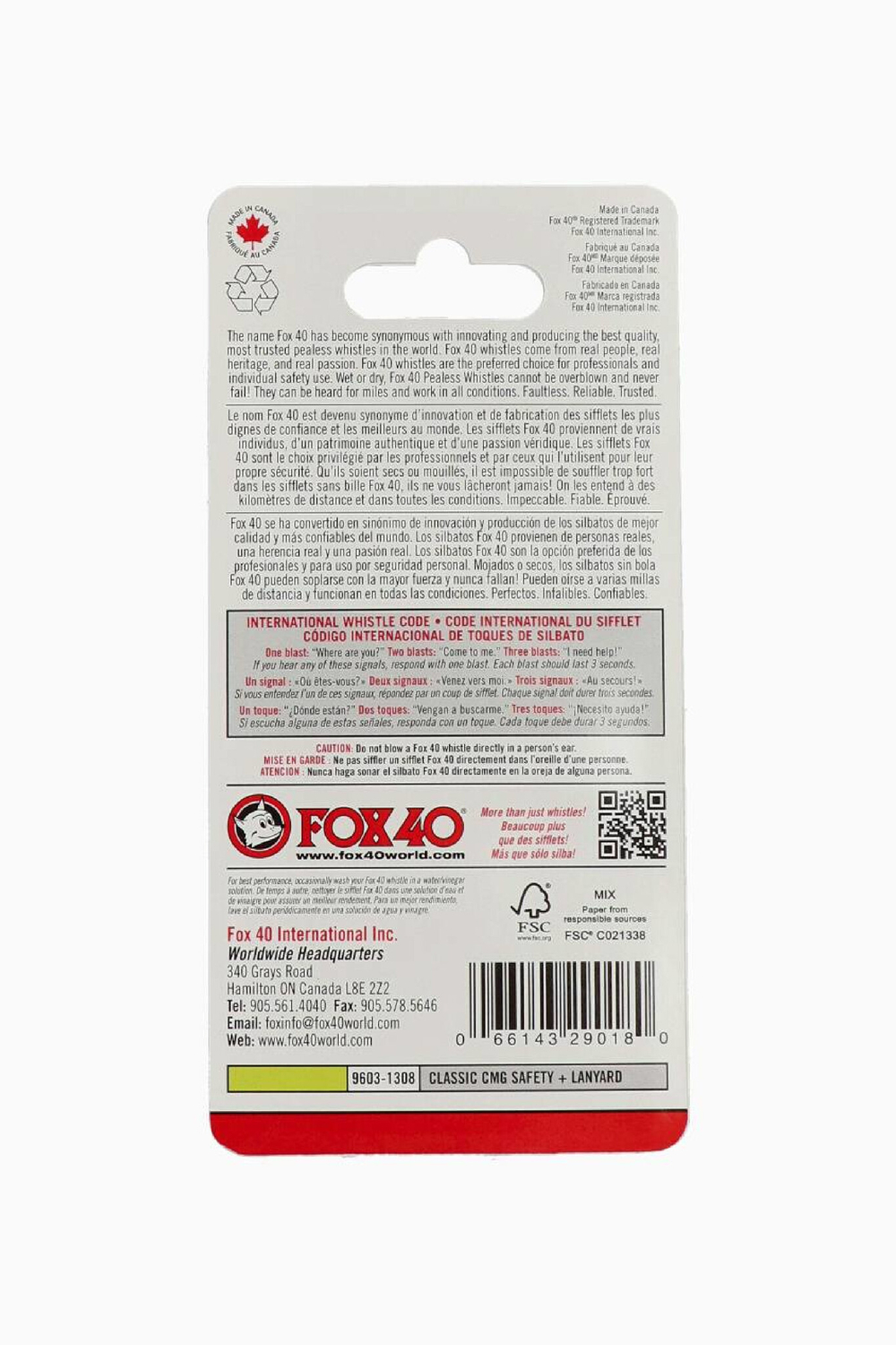 Свисток со шнурком Fox40 Classic CMG