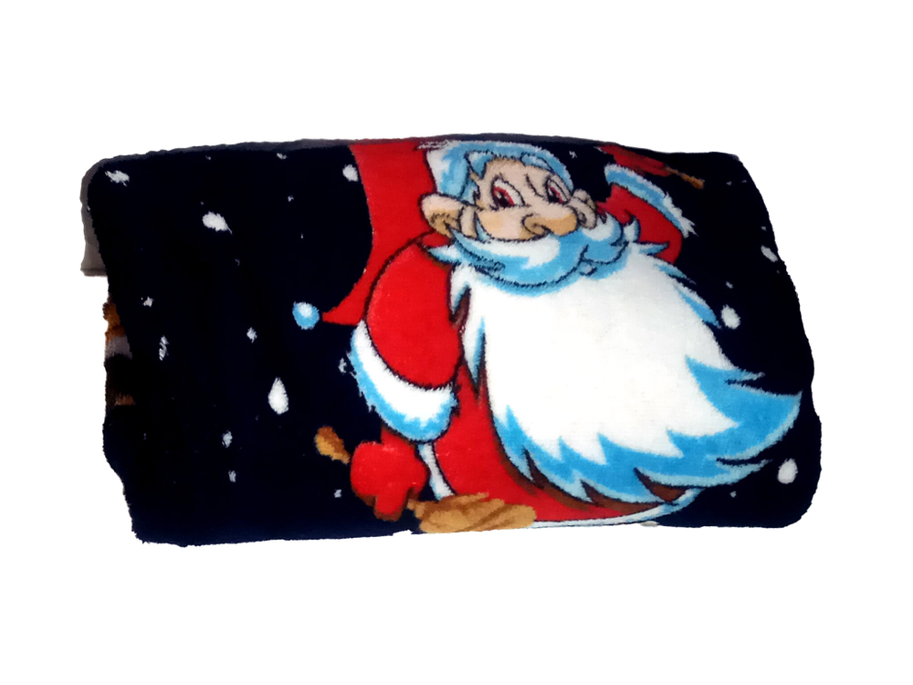 Плед новогодний синий 180х200 см