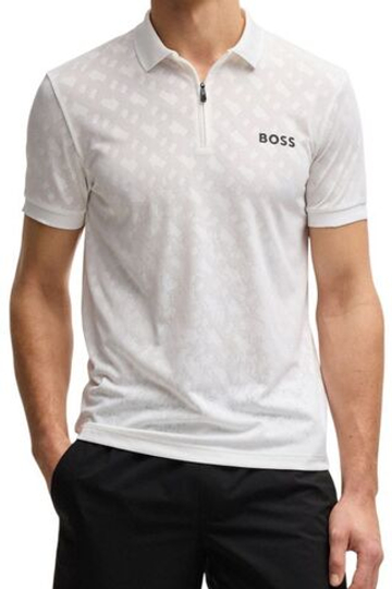 Мужское теннисное поло BOSS Philix TOC Jacquard - белый