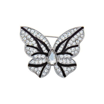 Брошь Shadore Бабочка FAN-07425.4 BW/S