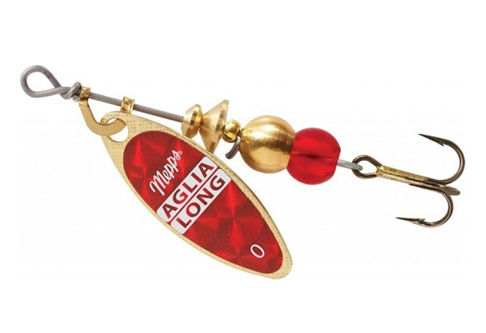 Блесна вращающаяся Mepps AGLIA LONG REDBO, 0, Gold