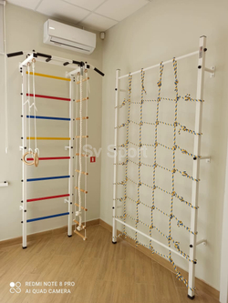 Монтаж шведской стенки Sv Sport с канатным лазом в пеноблочные, газоблочные стены