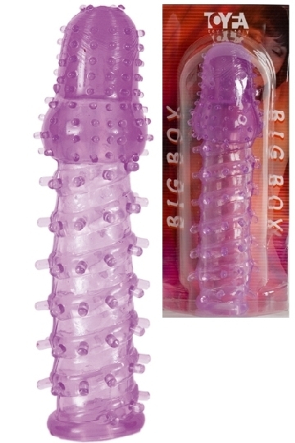 Фиолетовая насадка удлиняющая половой член BIG BOY