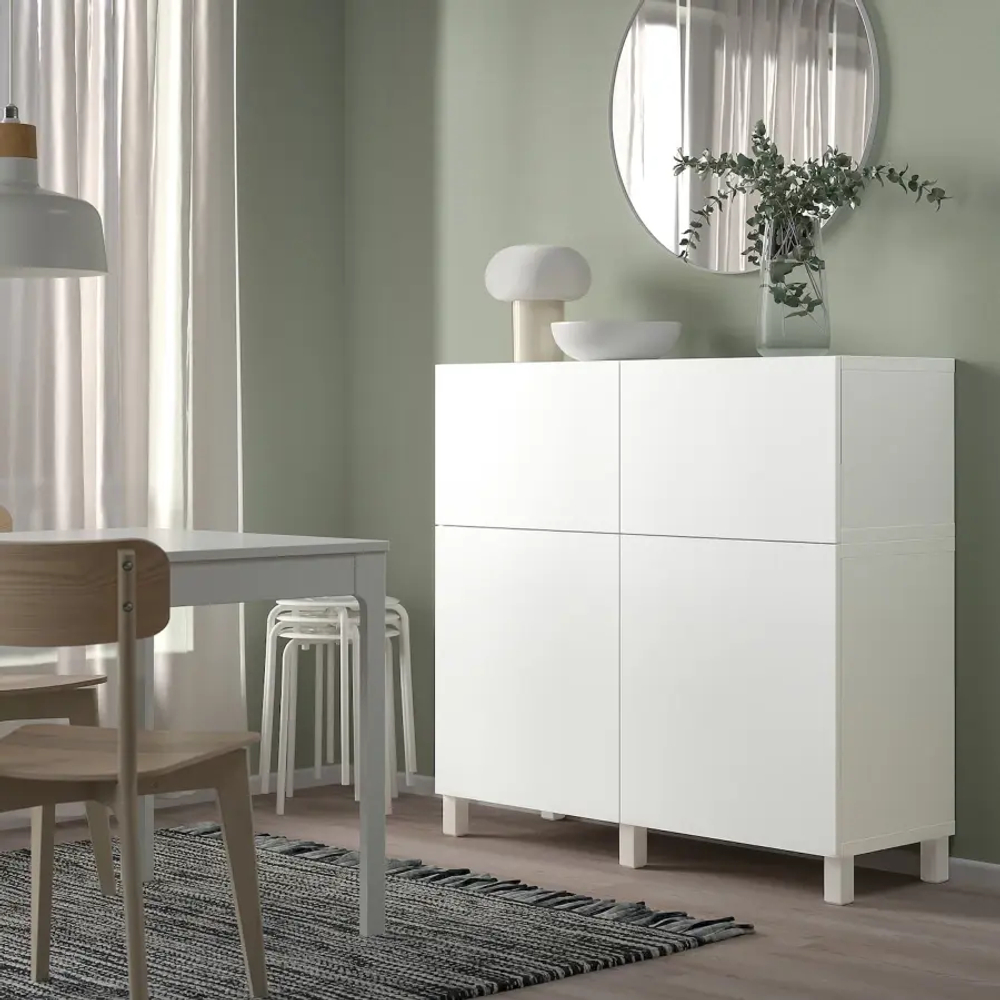 Комбинация для хранения - IKEA BESTÅ/BESTA/БЕСТА/БЕСТО ИКЕА, 120x42x112 см, белый,