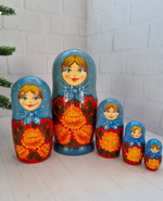 Матрешка 5мест 18см первая цветочная
