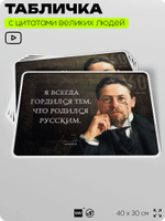 Литературный постер с цитатой А. П. Чехова для школы, на стену, на пластике, для интерьера, 40х30 см, Silver Plane x Айдентика Технолоджи