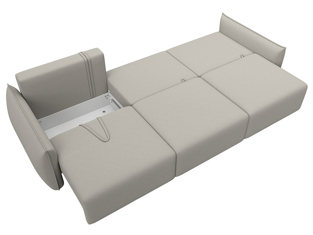 Диван прямой Лига-051 НПБ Лонг РОГОЖКА Амур 02 бежевый