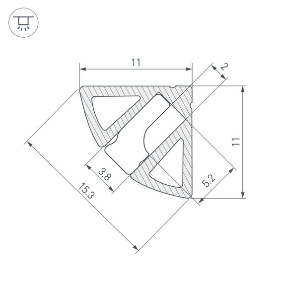 Профиль Arlight SL-Kant-H11-2000 Anod Olive Grey 038197