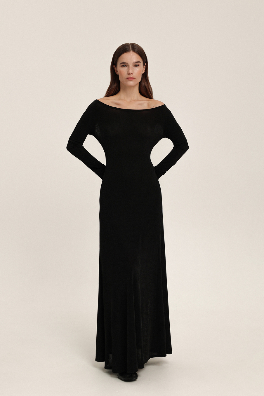 Платье трикотажное макси