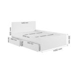 МС Мадера Кровать с ящ. К1.4М с дсп 1400*2000 б/матр. (корпус лдсп дуб крафт золотой, фасады лдсп бе