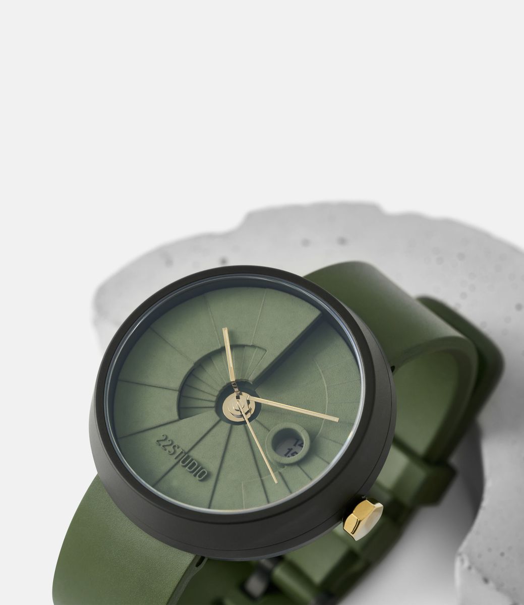 22 Studio 4D Decade Edition Moss — часы с циферблатом из бетона (44 мм)