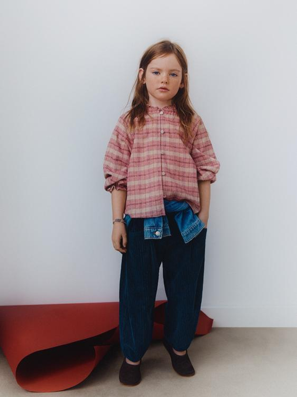 ZARA РУБАШКА В КЛЕТКУ, РОЗОВЫЙ