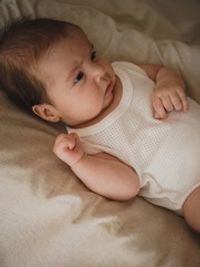 Комплект боди "Молоко/Жемчуг" из ажурного хлопка 0+