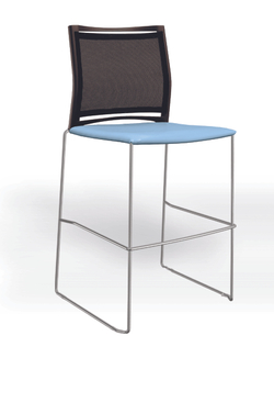 Web стул на полозьях кухонный/барный со спинкой-сеткой