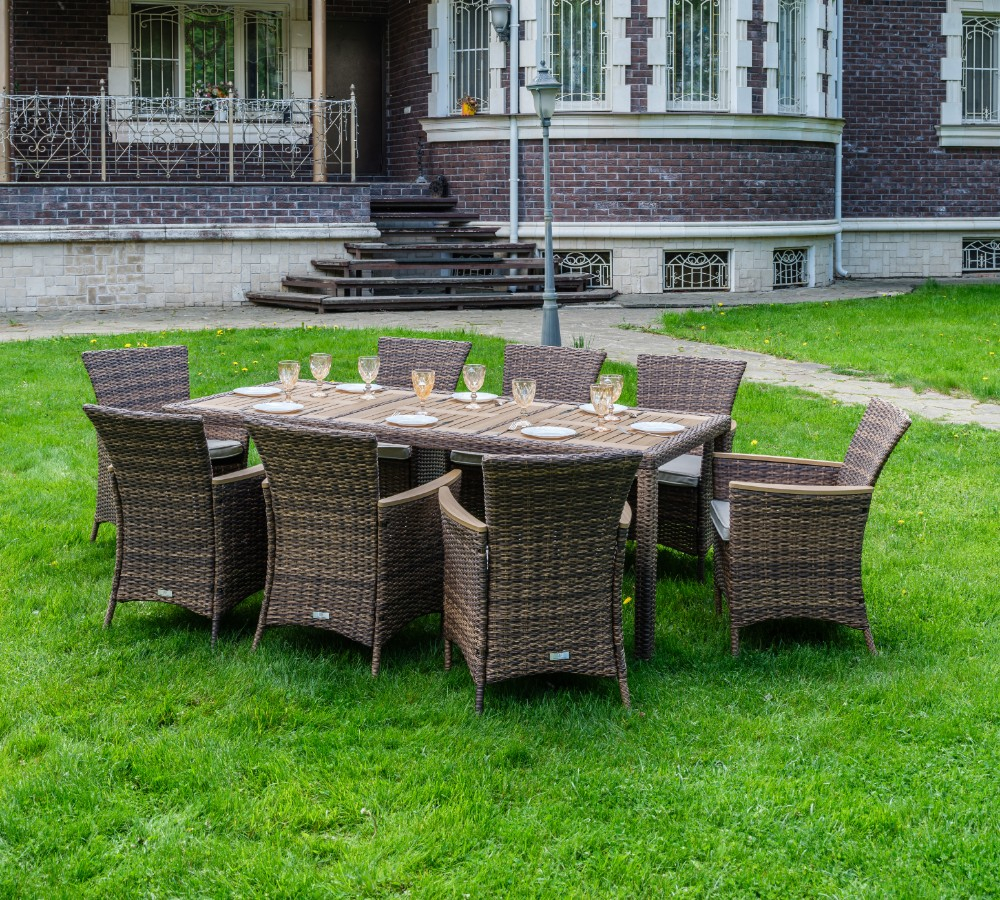 Обеденный комплект ROYAL FAMILY AMELIA коричневого цвета на 8 персон