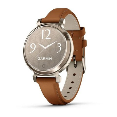 Смарт Часы Garmin Lily 2 Classic кремово-золотистые со смуглым кожаным ремешком