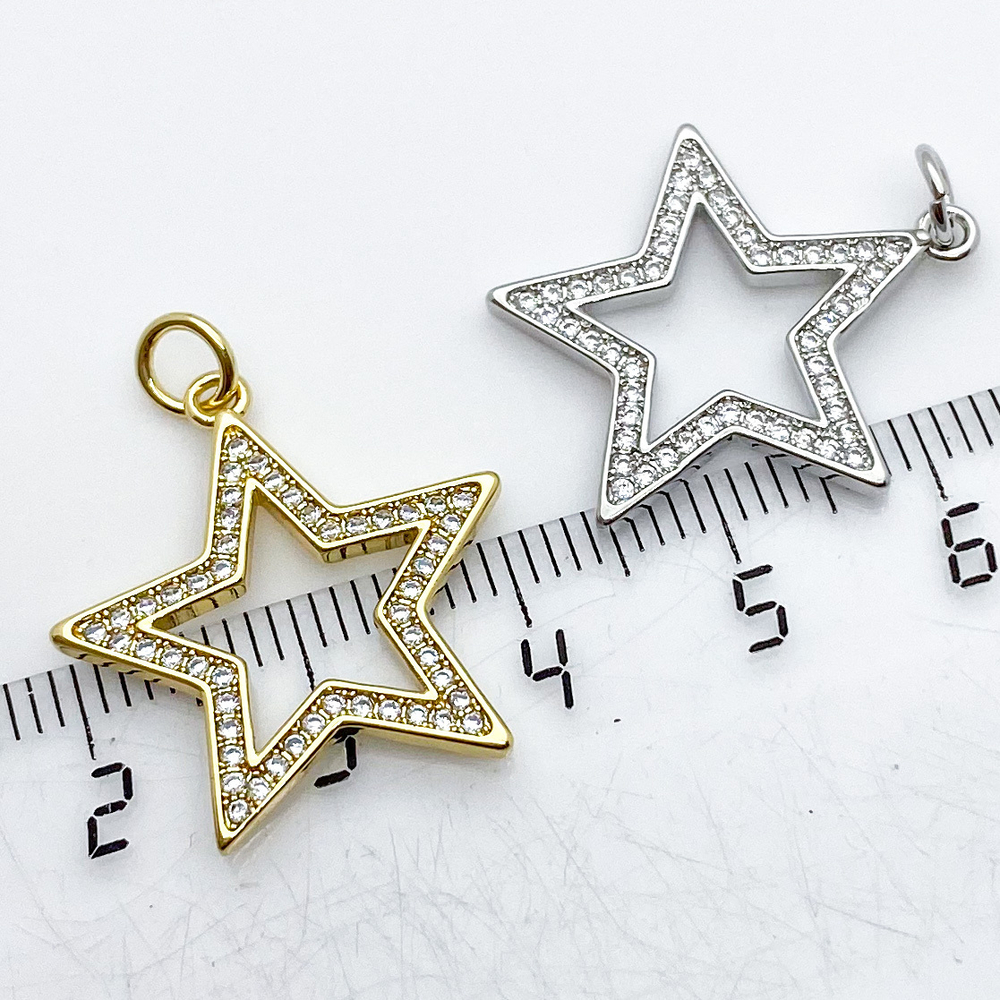 Подвеска Звезда, цвет серебро, размер 22*21 мм, цена за 1 шт