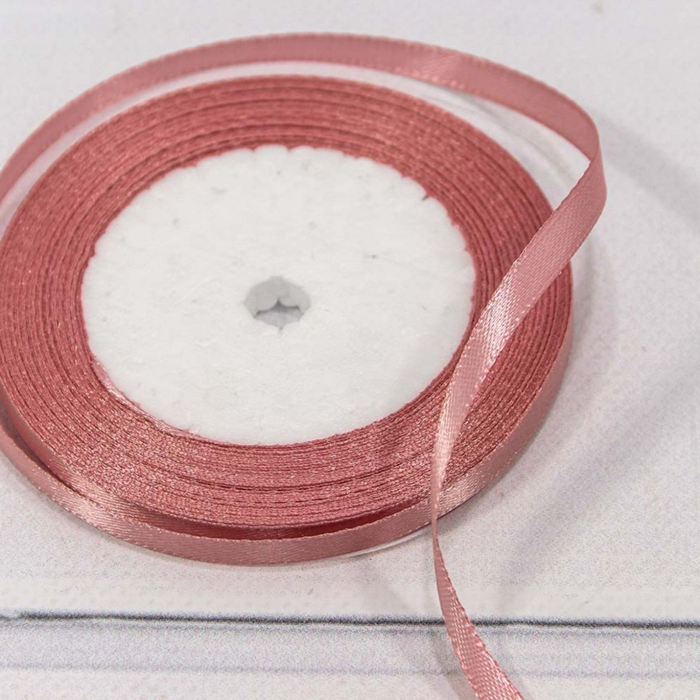 Лента Атласная 0,6см х 28м Сатин (Розовый)