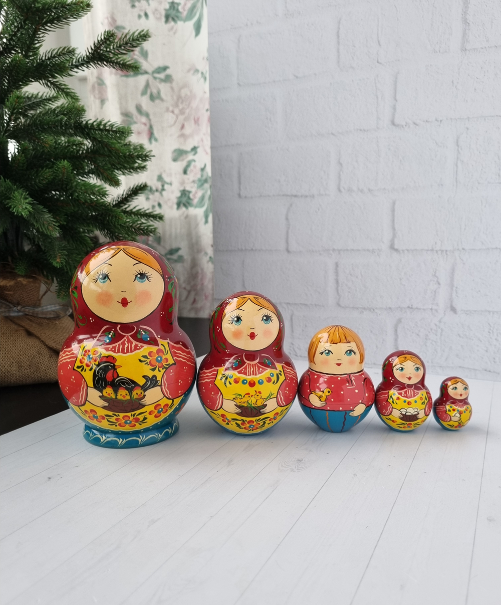 Матрёшка "С курочкой" традиция 5м 15см пузатая