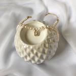 Колье из речного жемчуга с подвеской в цвете золото с кристаллом