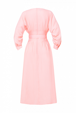 Платье из хлопка приталенного силуэта розовое 14-02-22 SS