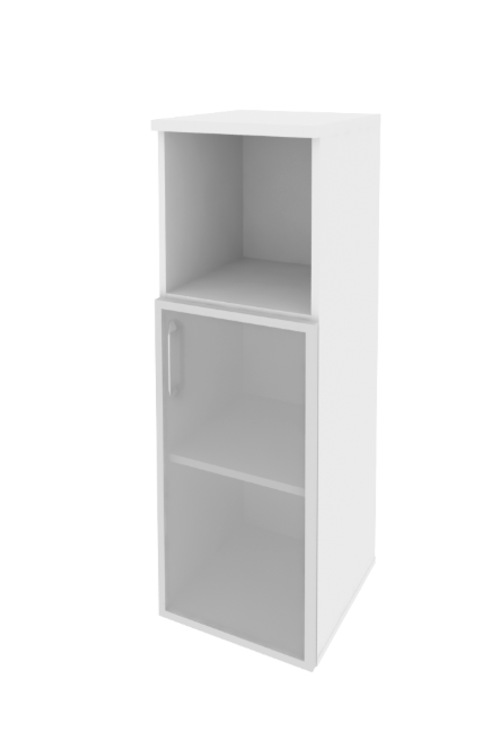 Шкаф средний узкий с нишей и стеклом в раме Onix