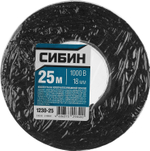СИБИН 18 мм х 25 м, 1 000 В, черная, изолента х/б (1230-25)
