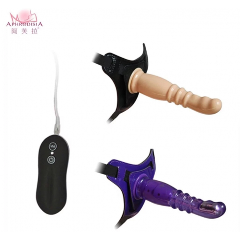 Страпон с вибрацией на ремнях