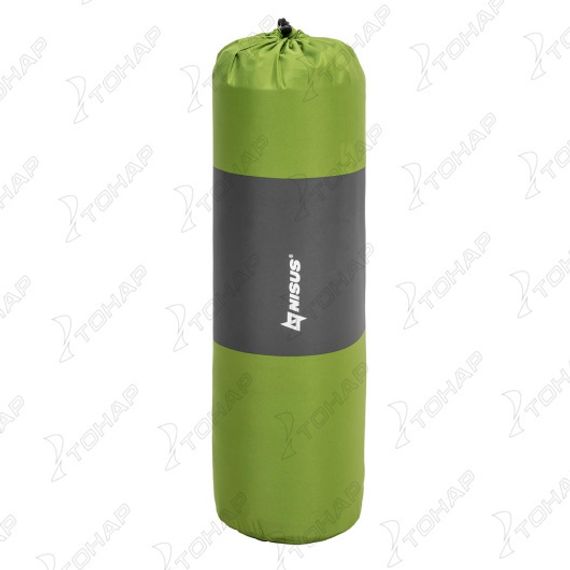 Коврик самонадув. 190x65x4 серый/салатовый (N-004-GLG) NISUS