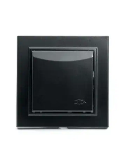 Розетка 1-местная c/з с крышкой STEKKER, PST16-9012-03, 250В, 16А, с защитной шторкой, серия Эрна, черный 39481