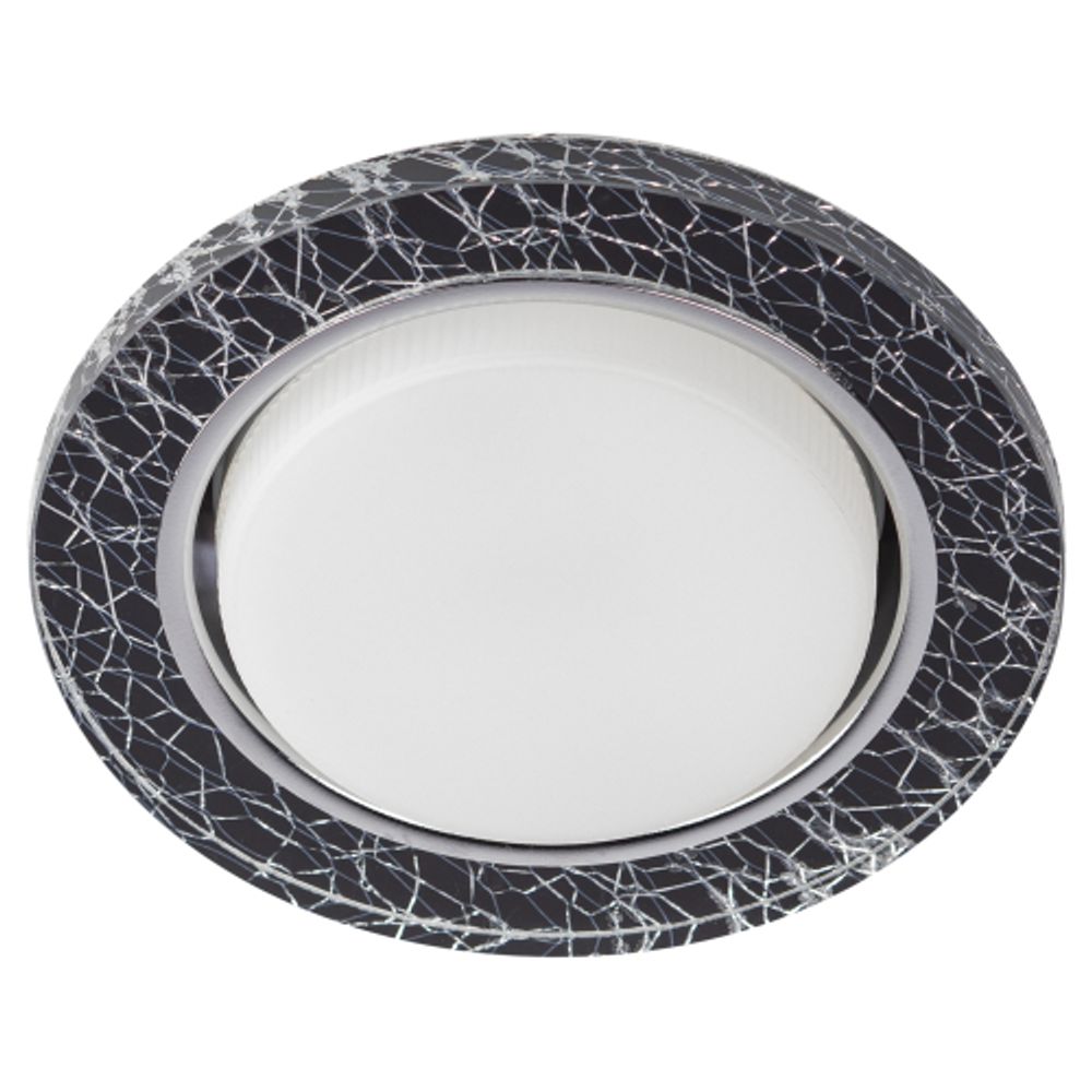 Светильник встраиваемый cо светодиодной подсветкой ЭРА DK LD51 WH/BK под лампу GX53 белый/черный