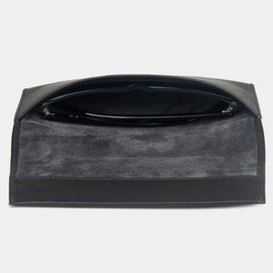 Футляр для очков Lentille из кожи сафьяно, черного цвета