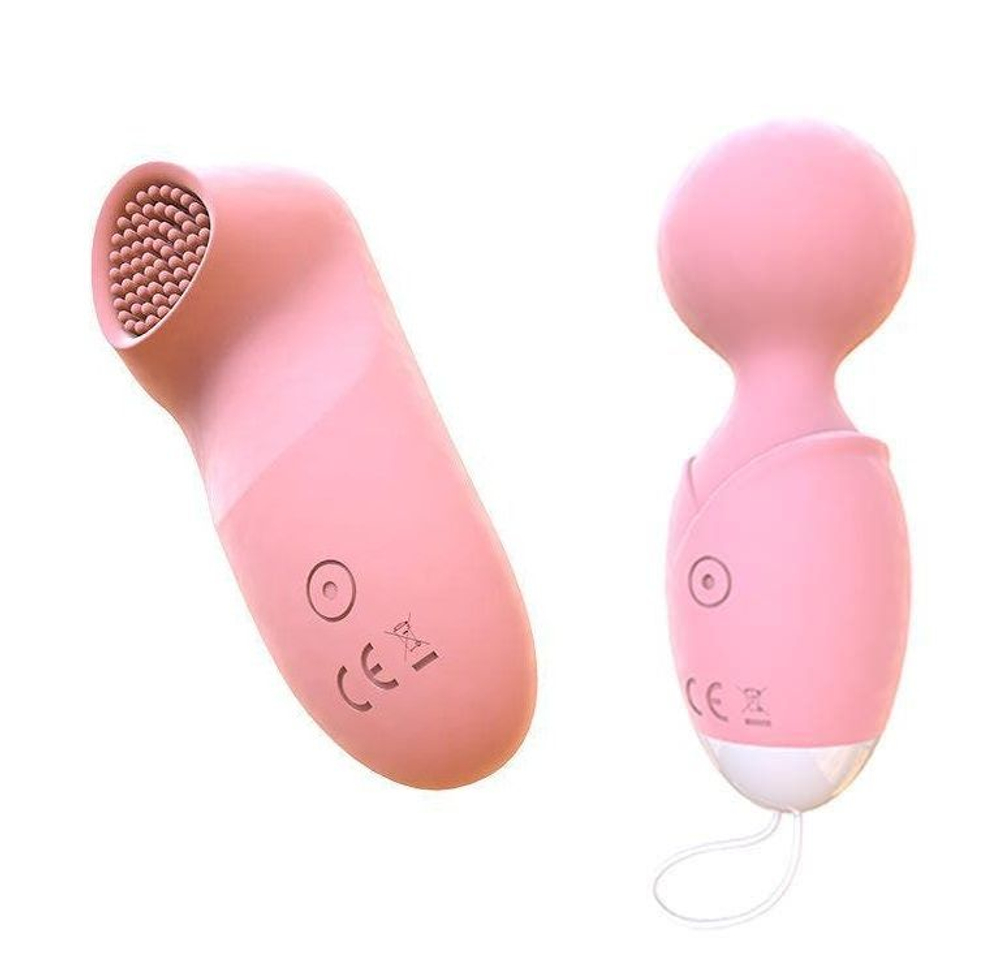 Набор из 2 розовых клиторальных стимуляторов Loli (Цвет: розовый)