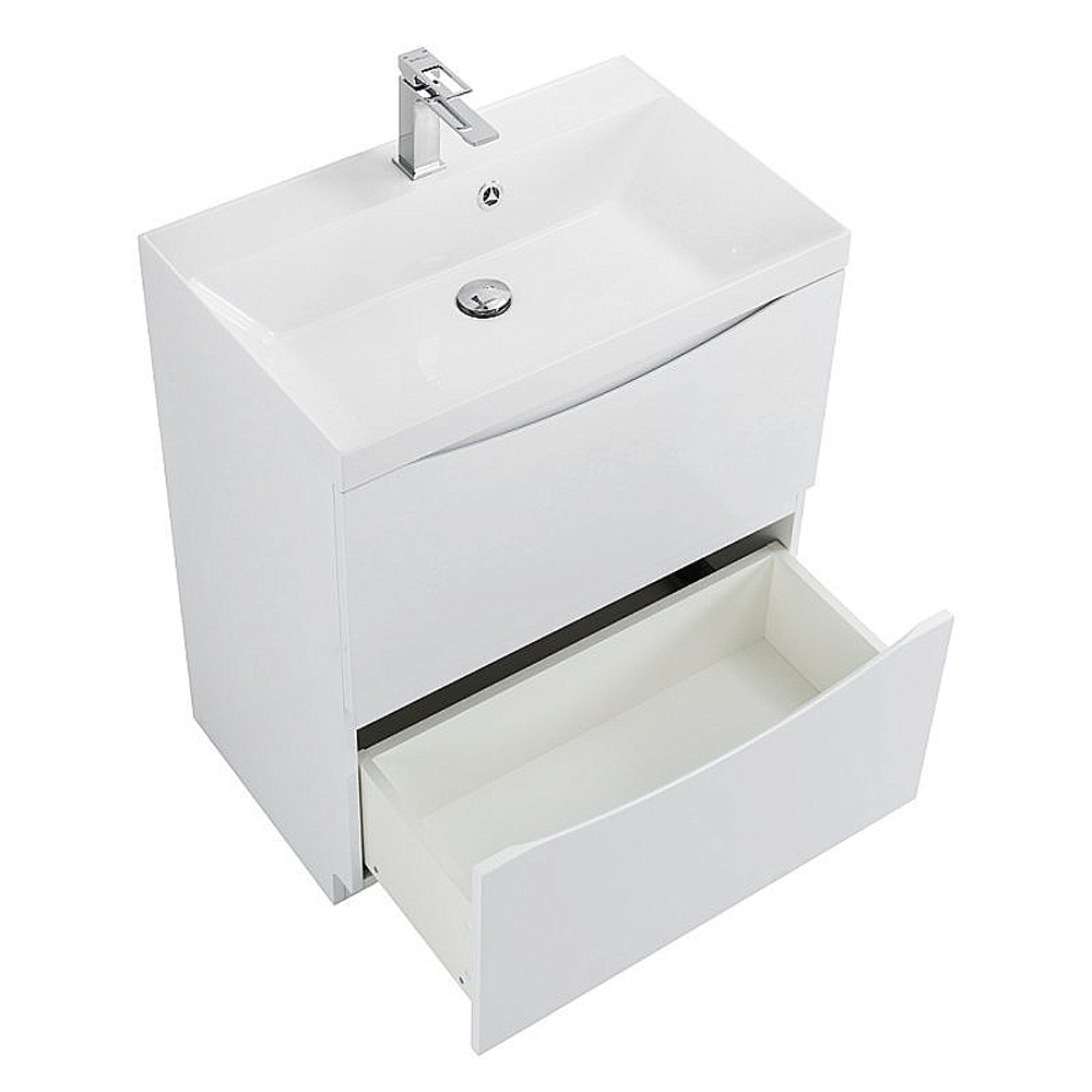 Тумба с раковиной BelBagno 70 MARINO-700-2C-PIA-BL-P+BB700/450-LV-ART-AST-NERO Bianco Lucido