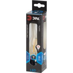 Лампа светодиодная ЭРА F-LED BXS-7W-840-E14 Е14 / Е14 7Вт филамент свеча на ветру нейтральный белый свет | Филаментные декоративные