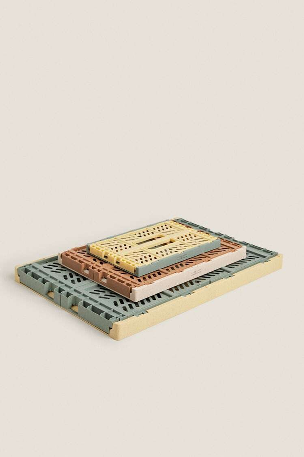 ZARA HOME СКЛАДНАЯ КОРОБКА, ЗЕЛЕНЫЙ/ЭКРЮ