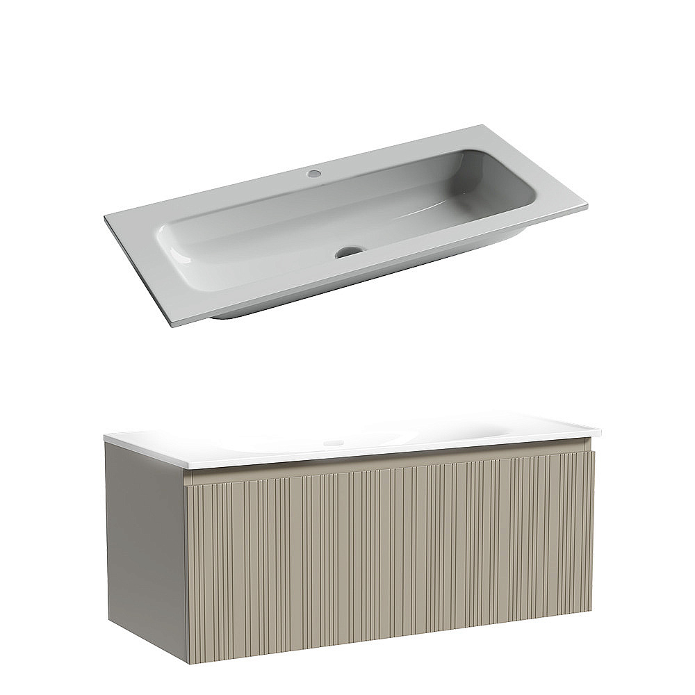 Тумба с раковиной Sancos CODE CD100GP/CN7013 100 серая платина
