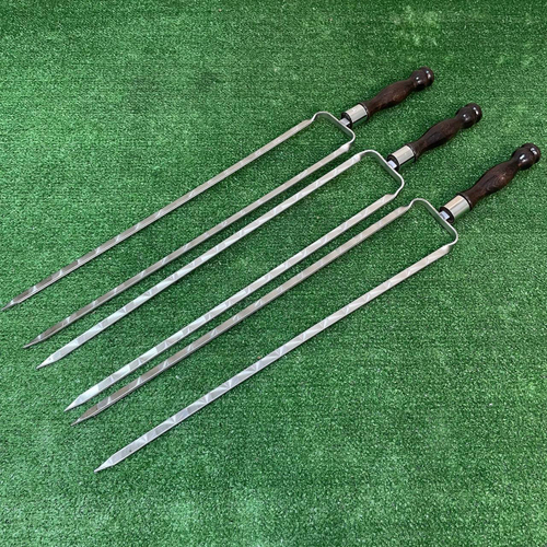 Двойной шампур с деревянной ручкой