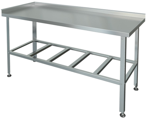 Стол разделочно-производственный с двумя бортами, полка-решетка