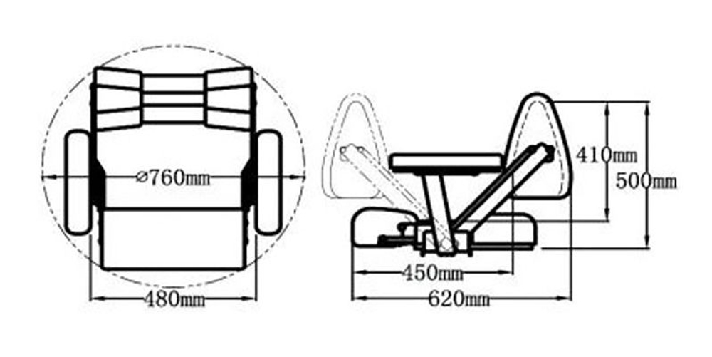 Сиденье с перекидной спинкой и подлокотниками (10253847)